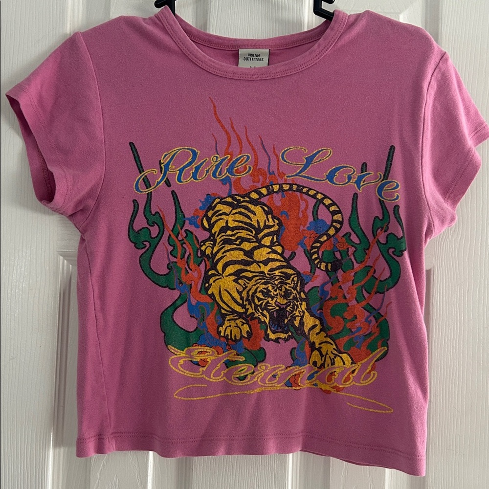 Urban Outfitters Pink Graphic Tiger Tee